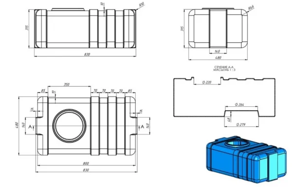 ZBIORNIK PLASTIKOWY 100l | Z ATESTEM | ZPG1U - obrazek 2